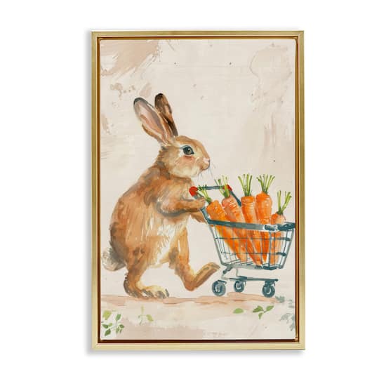 Stupell Industries Carrot Connoisseur Rabbit Floating Frame Wall Art